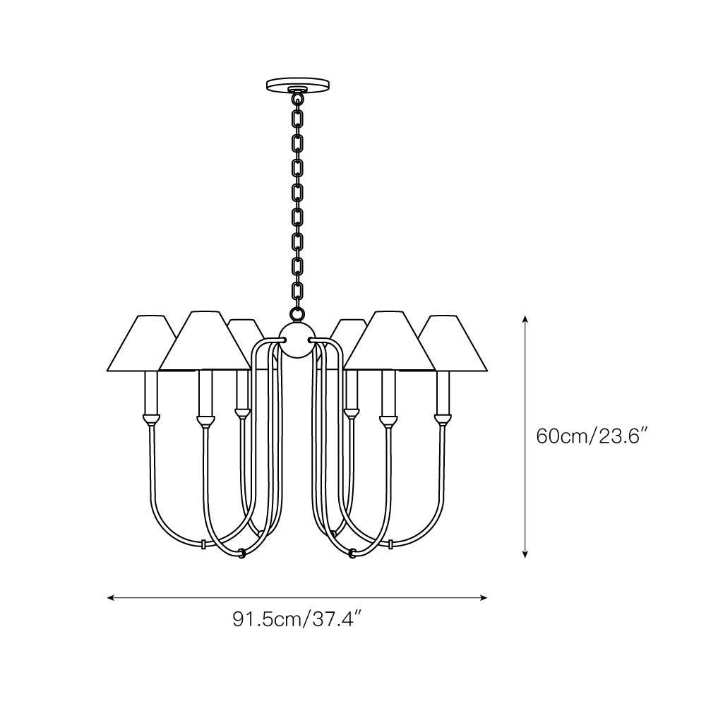Cotalisra Vintage Industrial Metal Fabric Chandelier - Lamp Copper