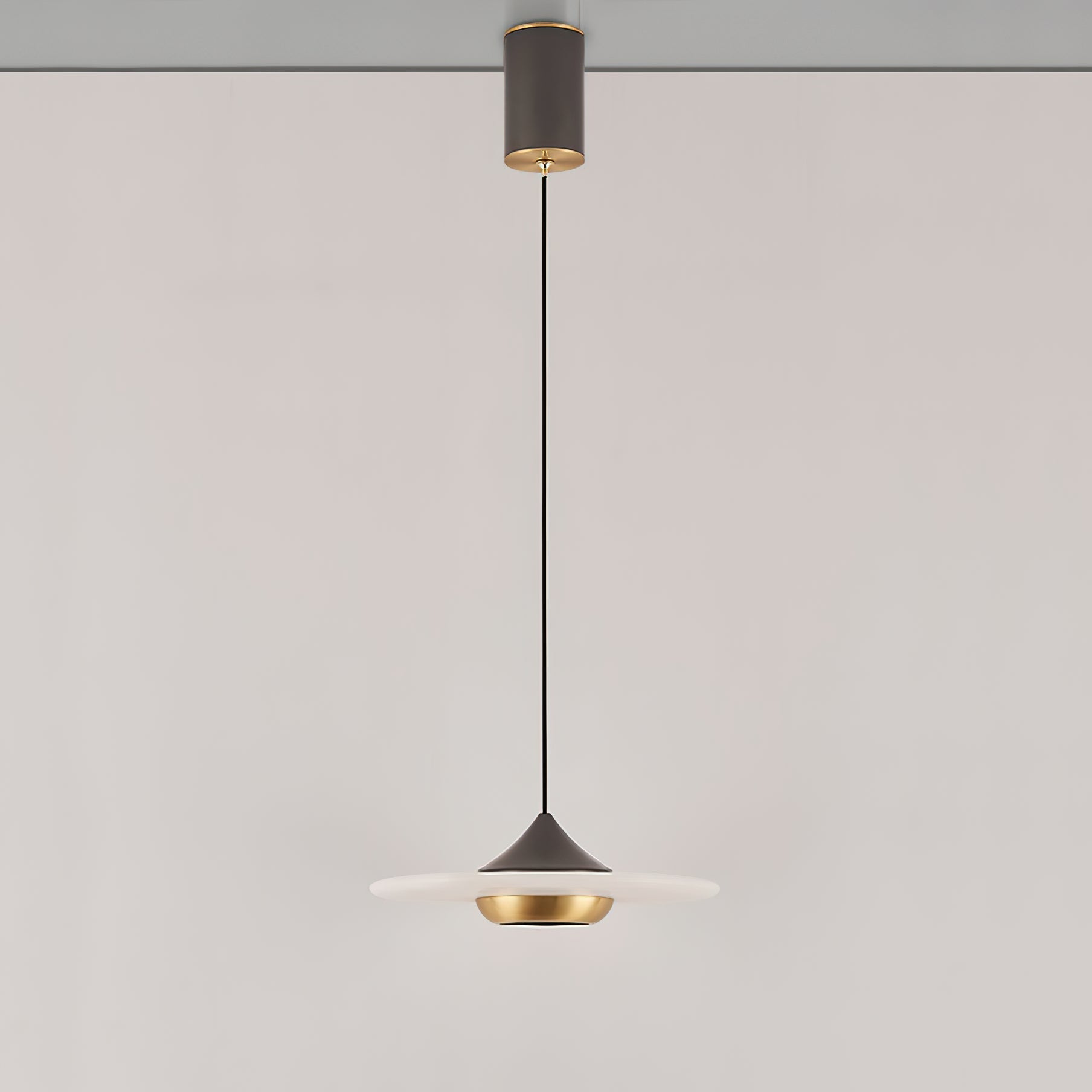 Cimirora Modern Minimalist LED Alabaster Pendant Light - Lamp Copper