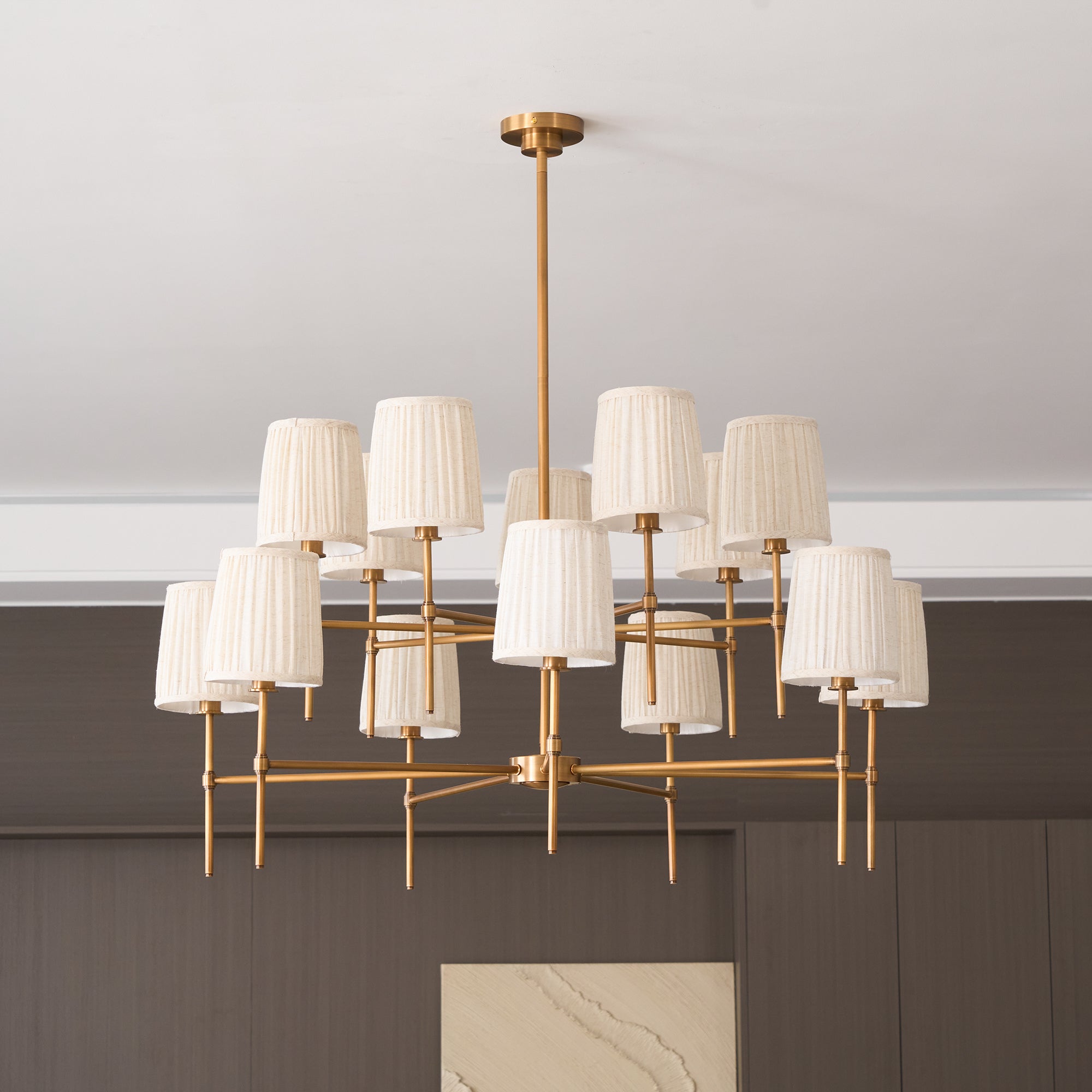 Erthaos Premium Elegance Metal Fabric Chandelier - Lamp Copper