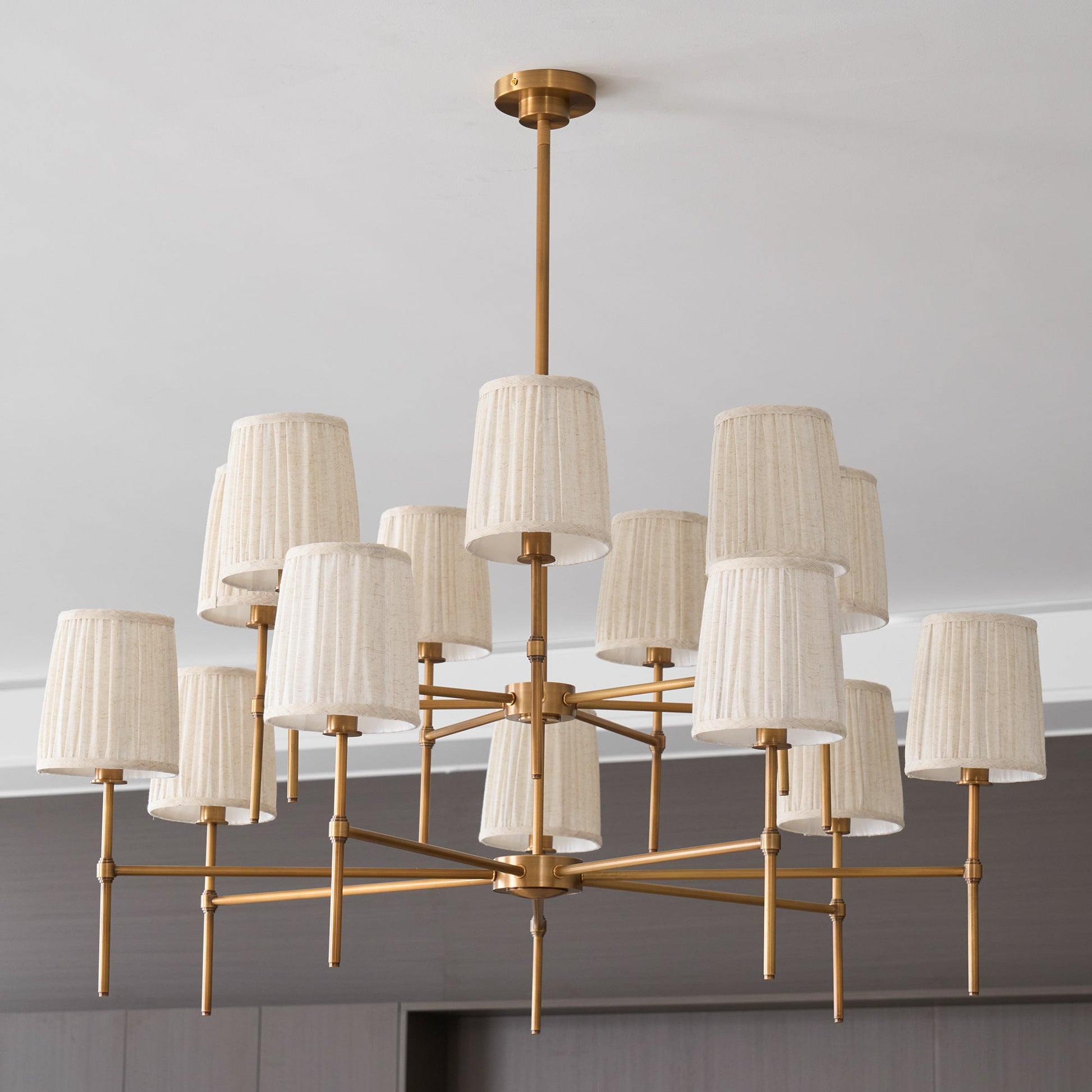 Erthaos Premium Elegance Metal Fabric Chandelier - Lamp Copper