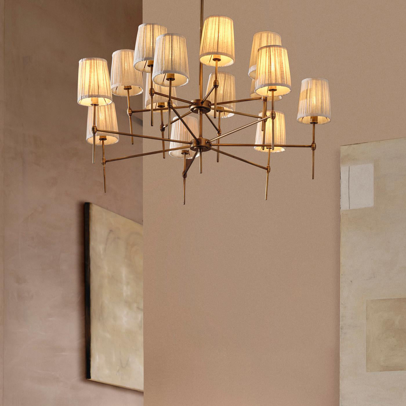 Erthaos Premium Elegance Metal Fabric Chandelier - Lamp Copper