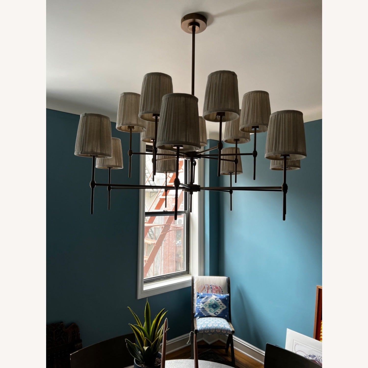 Erthaos Premium Elegance Metal Fabric Chandelier - Lamp Copper