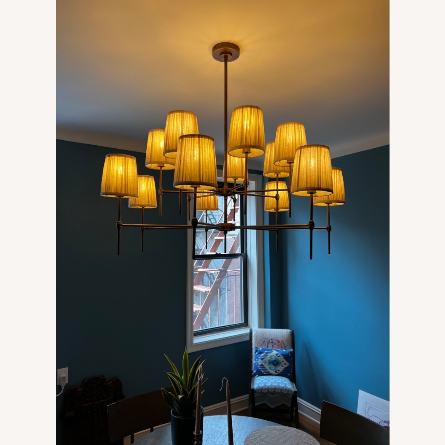 Erthaos Premium Elegance Metal Fabric Chandelier - Lamp Copper