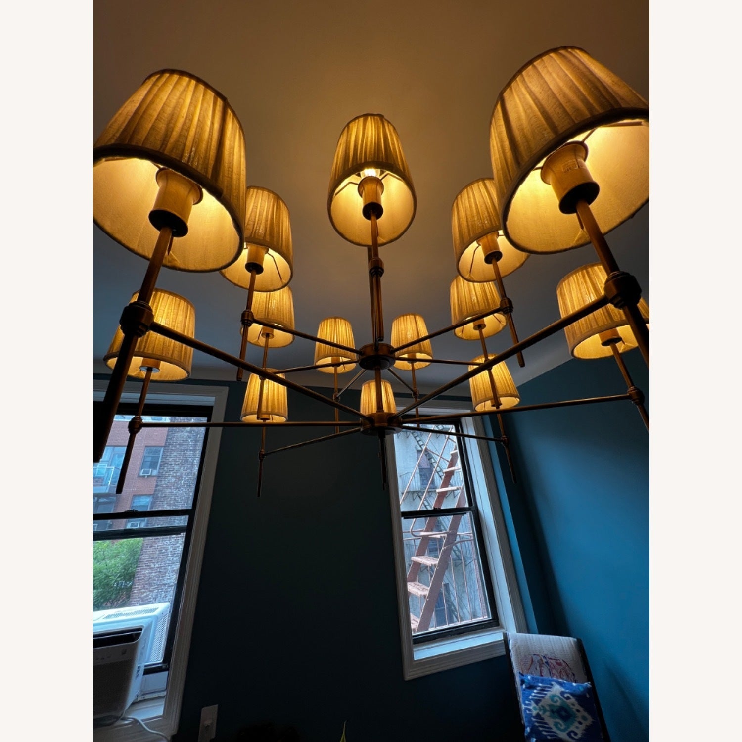 Erthaos Premium Elegance Metal Fabric Chandelier - Lamp Copper