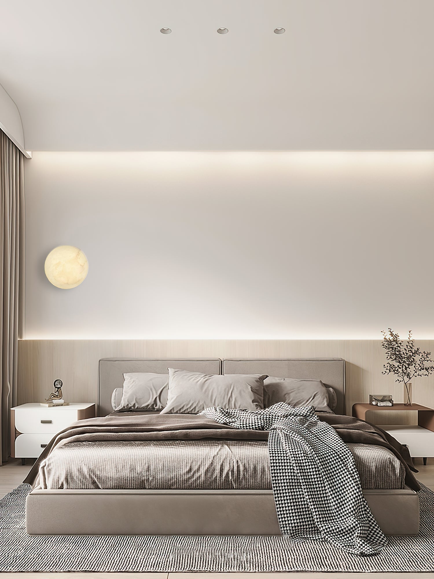 Ilvinan Modern Minimalist Single Alabaster Wall Lamp - Lamp Copper