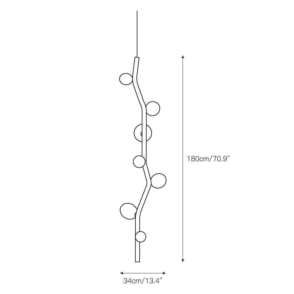 Isolora Modern Minimalist Vertical Glass Pendant Lamp - Lamp Copper