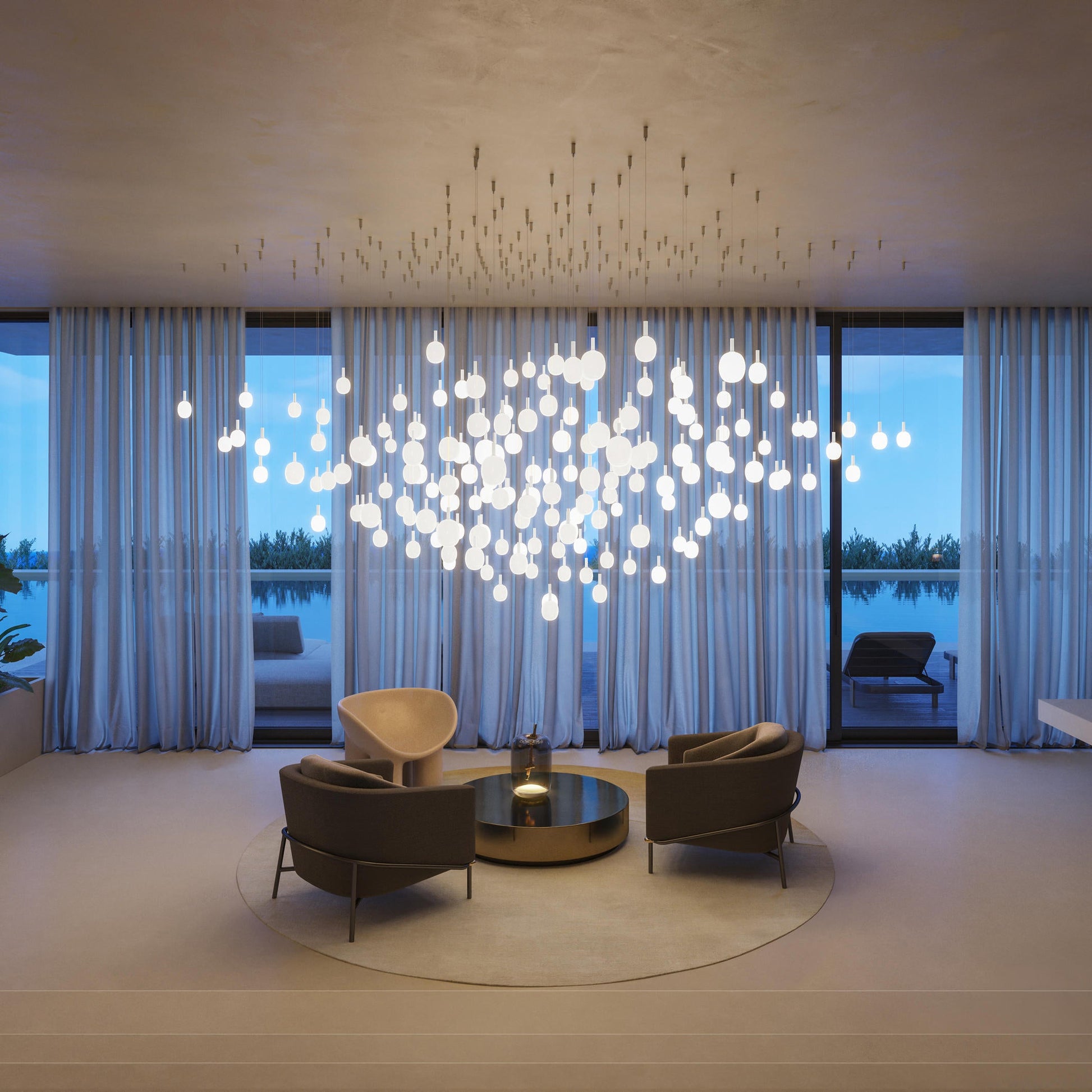 Evmirion Modern Minimalist Horizontal Metal Glass Pendant Lamp - Lamp Copper