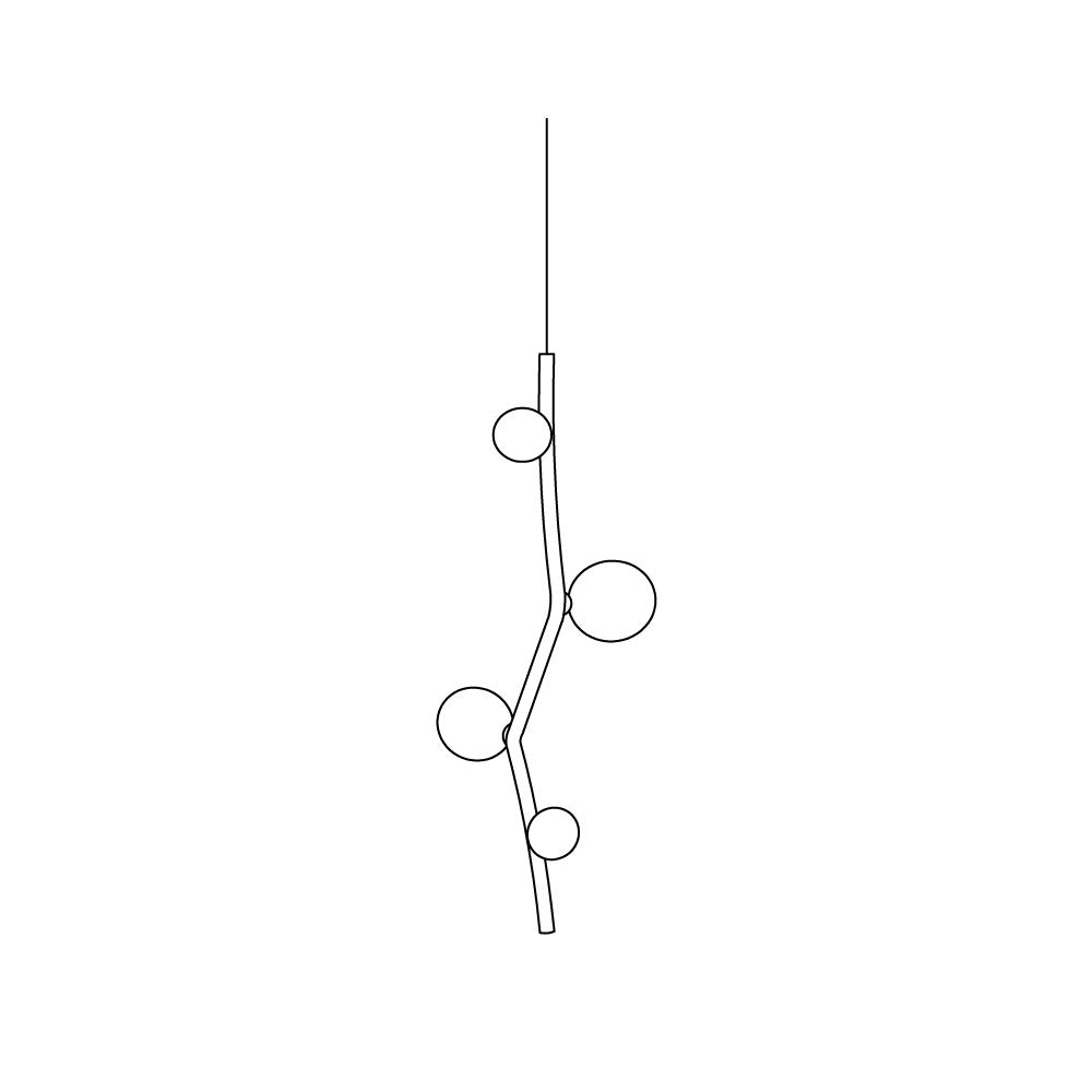 Isolora Modern Minimalist Vertical Glass Pendant Lamp - Lamp Copper