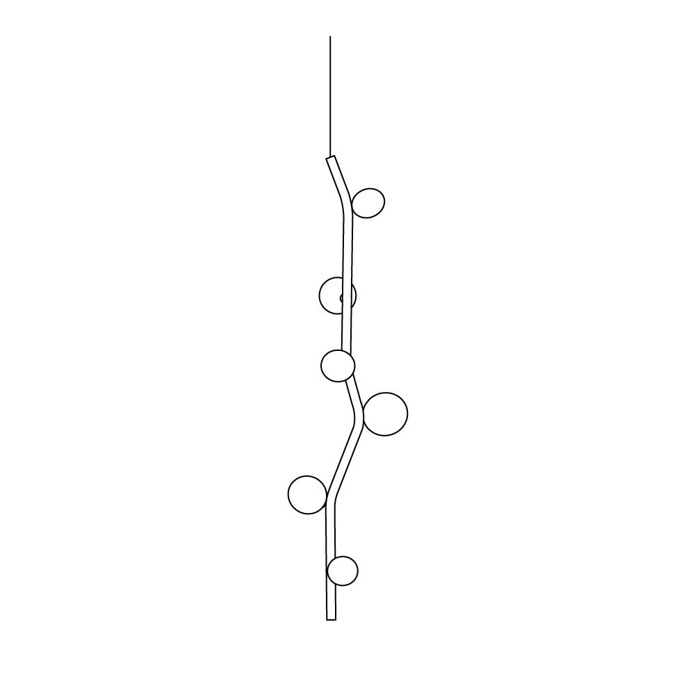 Isolora Modern Minimalist Vertical Glass Pendant Lamp - Lamp Copper