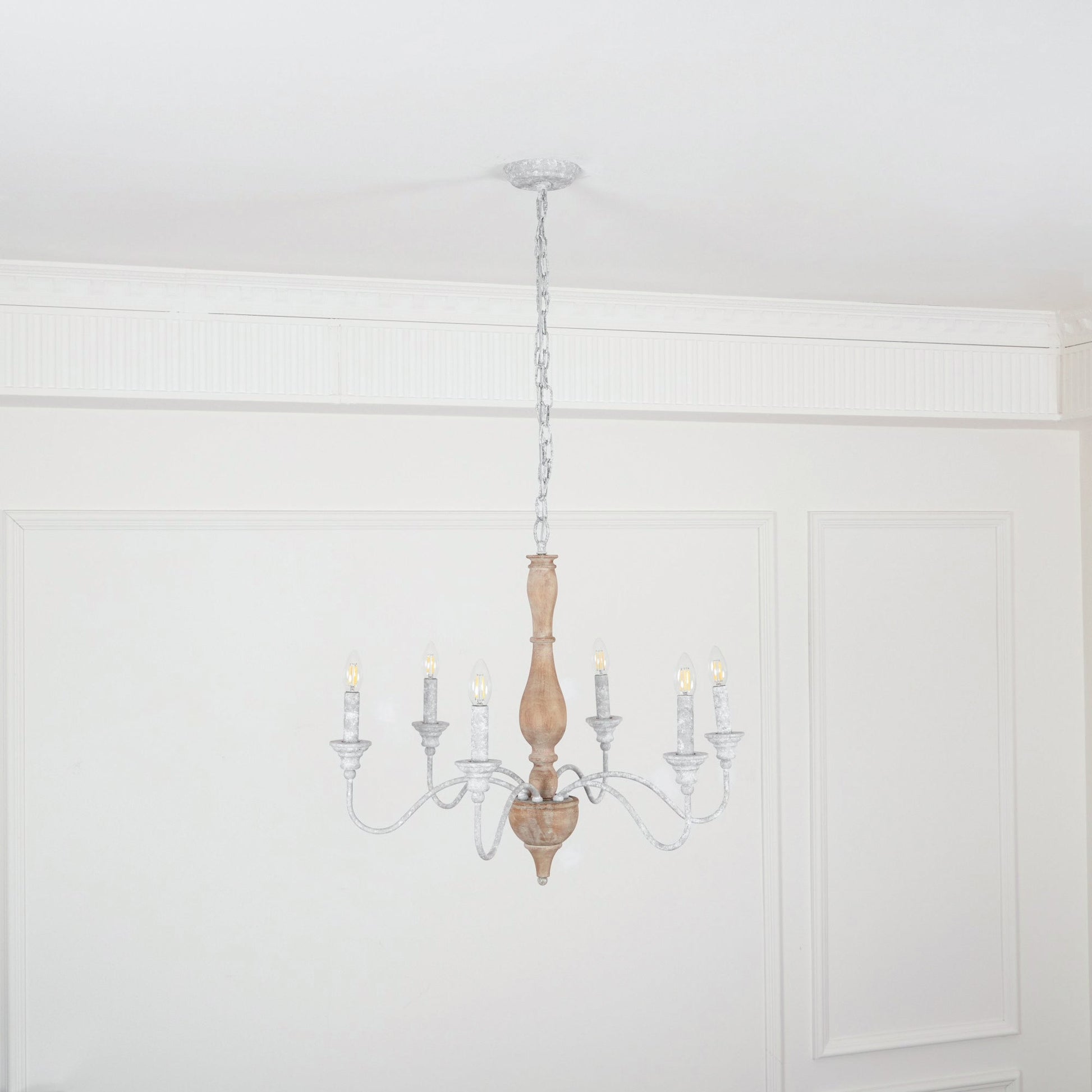 Eurloryra Vintage Candle Hand-carved Wood Chandelier - Lamp Copper