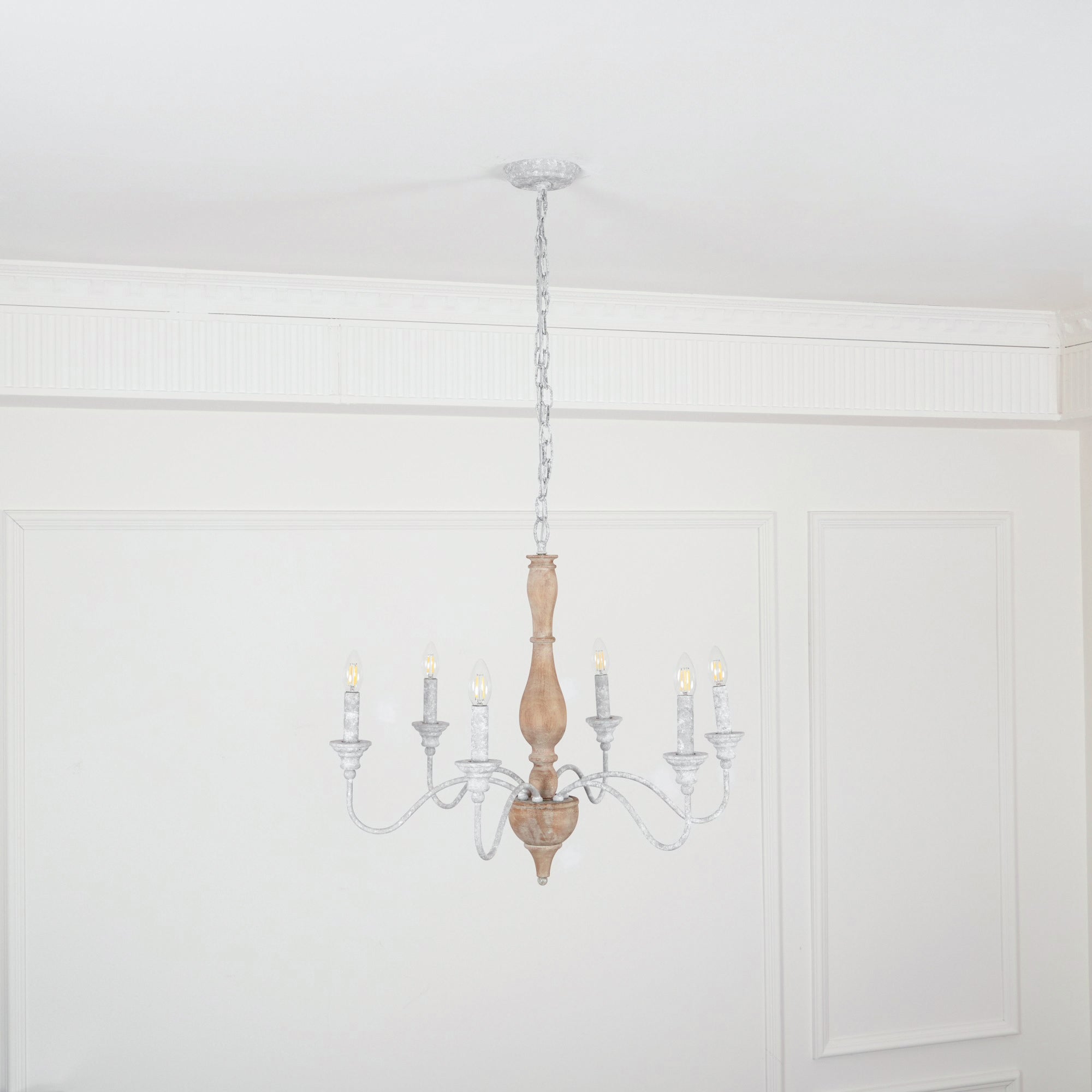 Eurloryra Vintage Candle Hand-carved Wood Chandelier - Lamp Copper