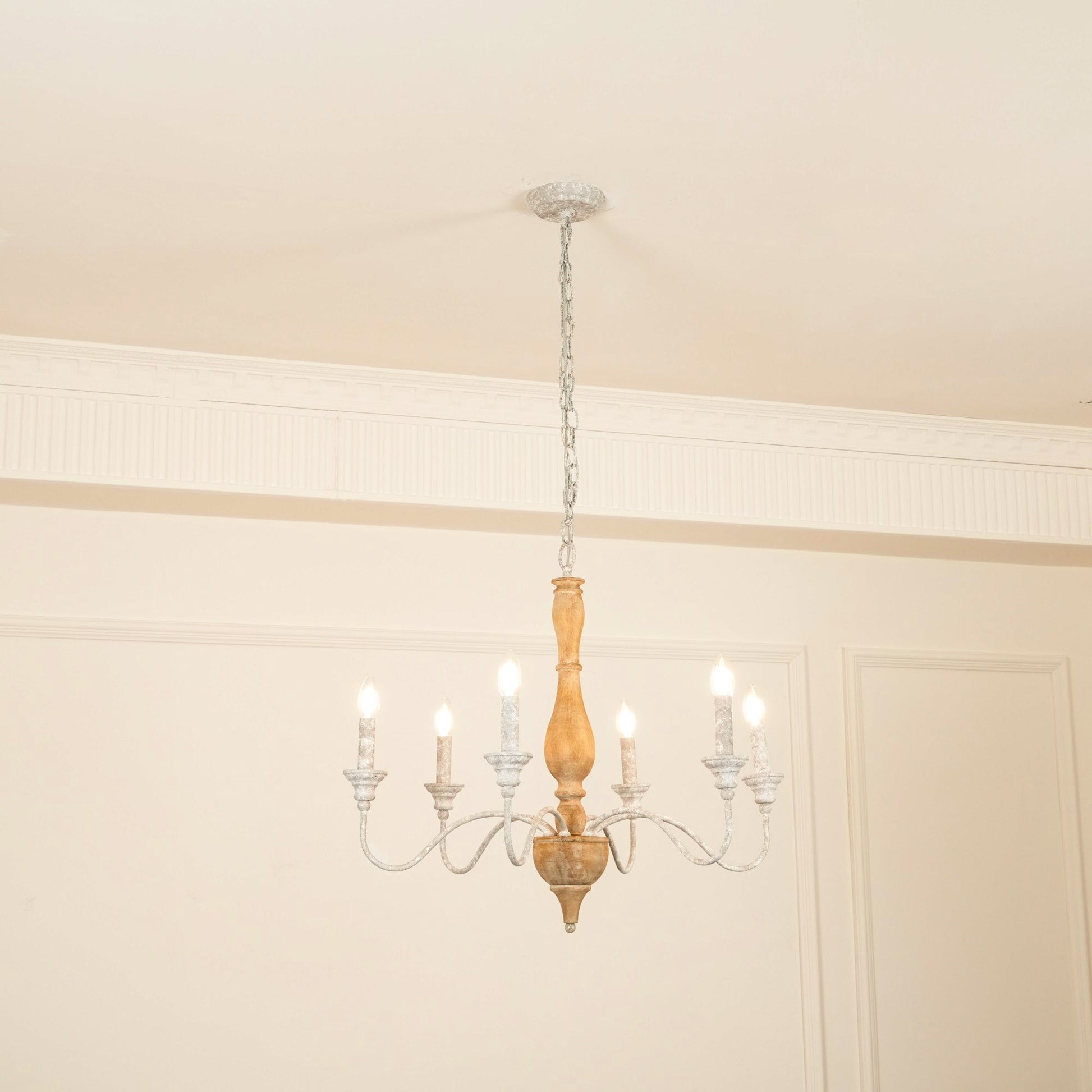 Eurloryra Vintage Candle Hand-carved Wood Chandelier - Lamp Copper