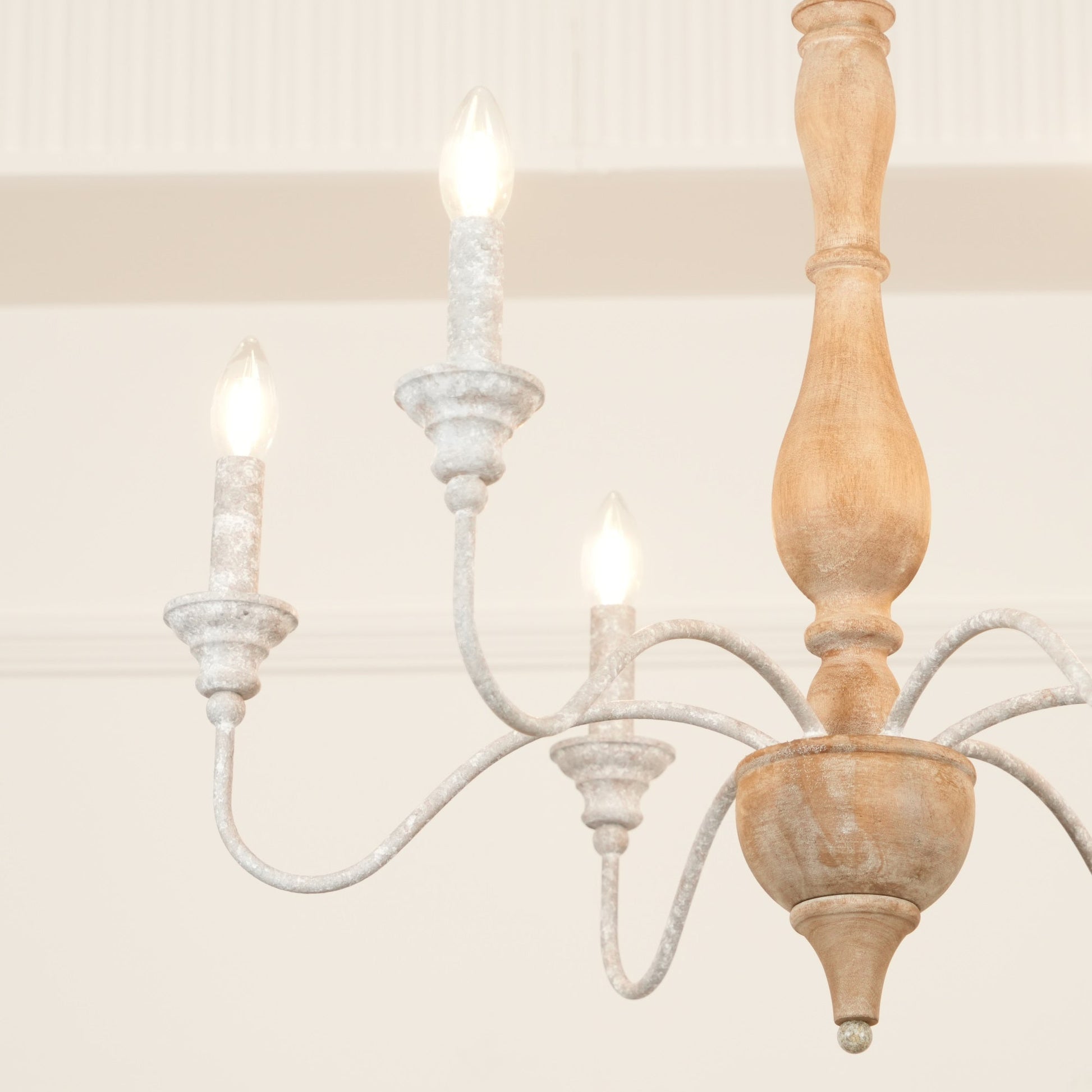 Eurloryra Vintage Candle Hand-carved Wood Chandelier - Lamp Copper