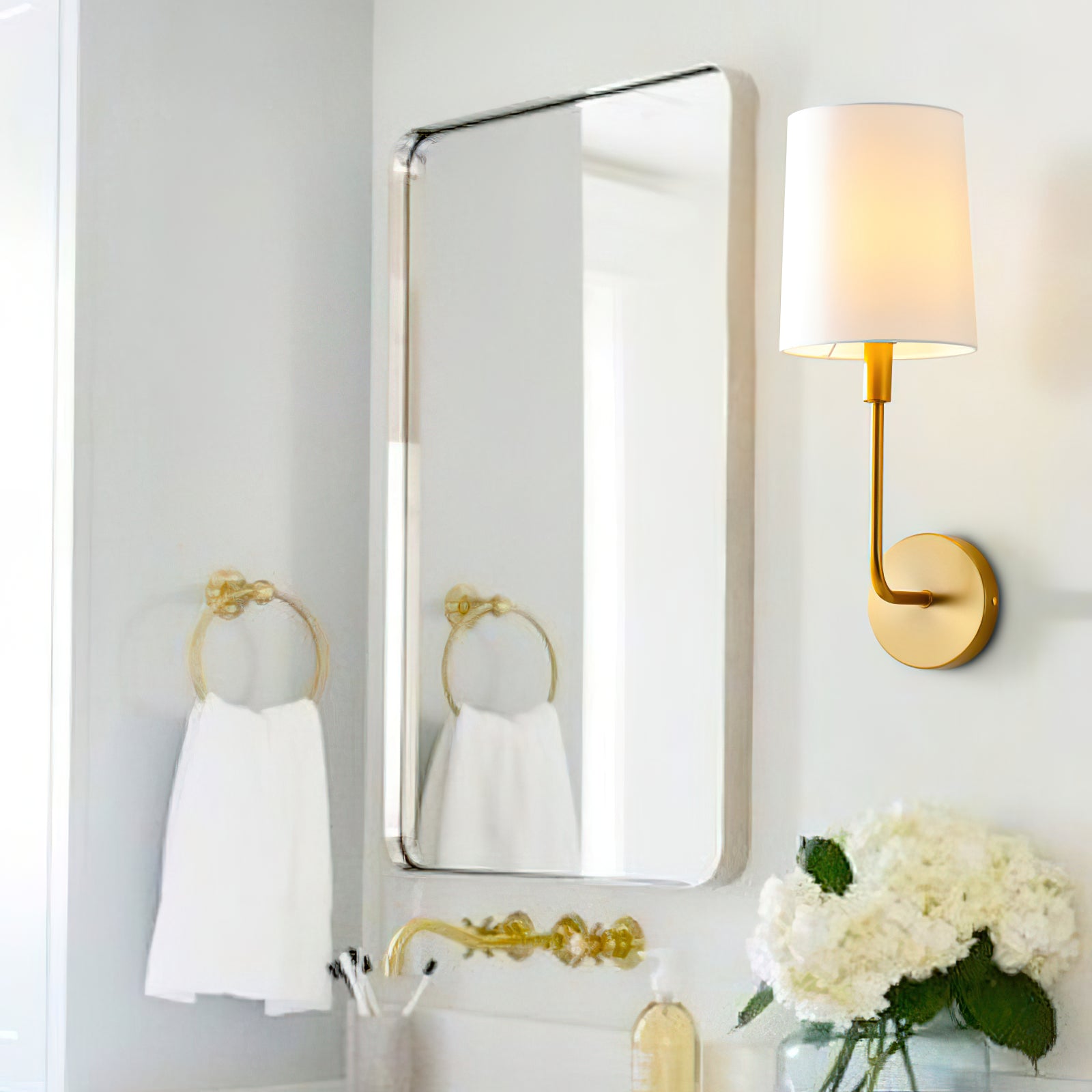 Orvynia Modern Minimalist Brass Fabric Wall Lamp - Lamp Copper