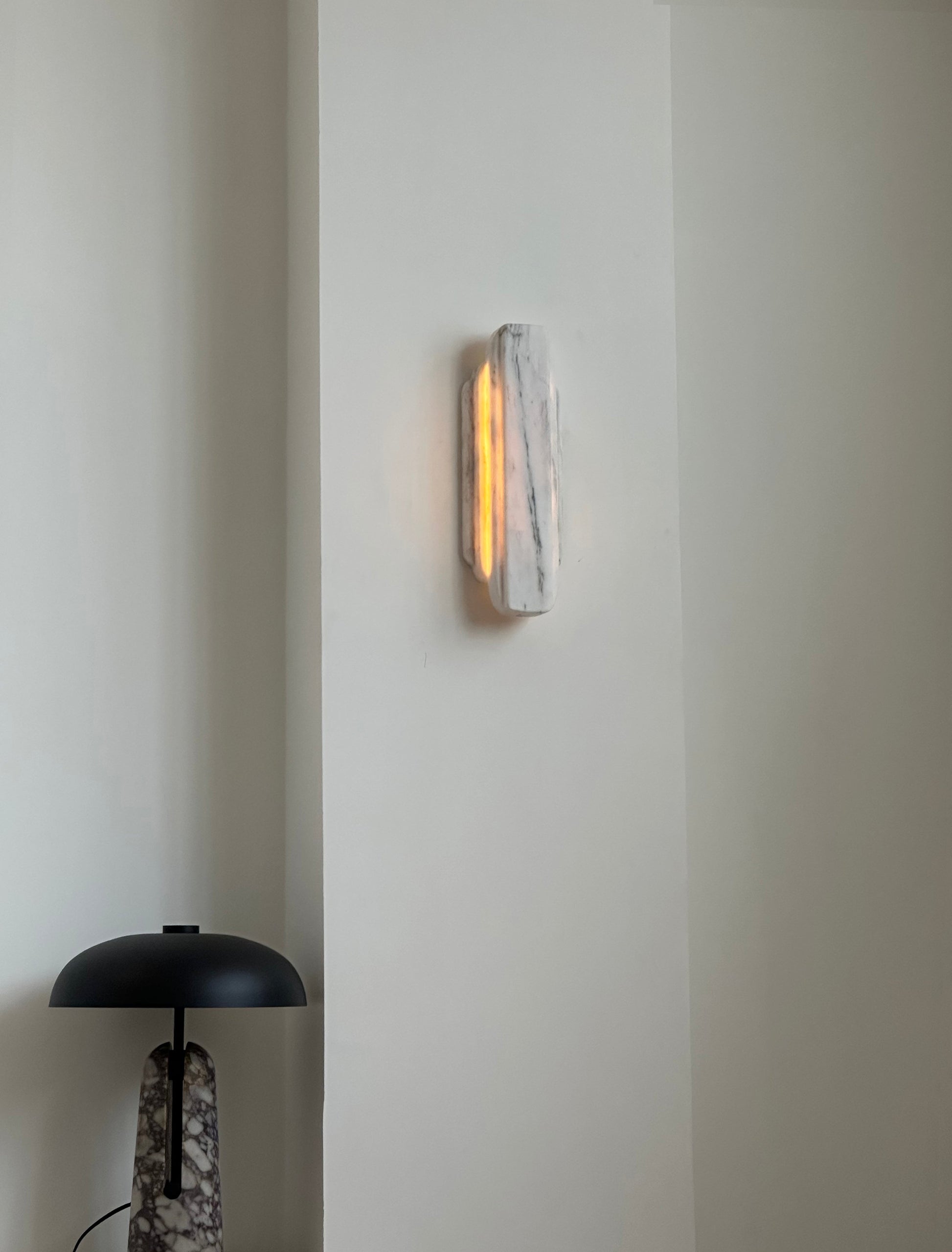 Eurcara Modern Minimalist Natural Marble Wall Lamp - Lamp Copper