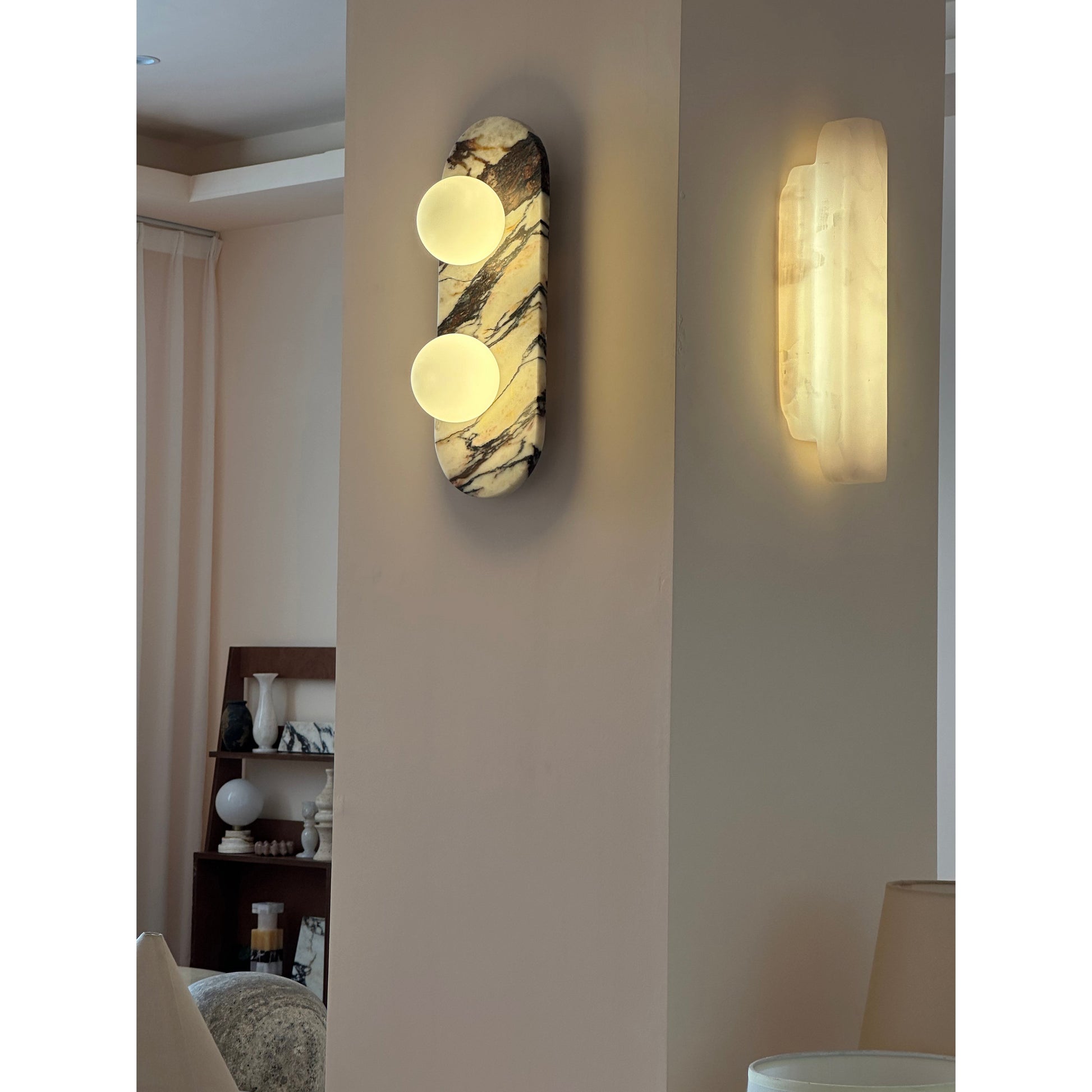 Alvuvyo Elegance Modern Marble Wall Lamp - Lamp Copper