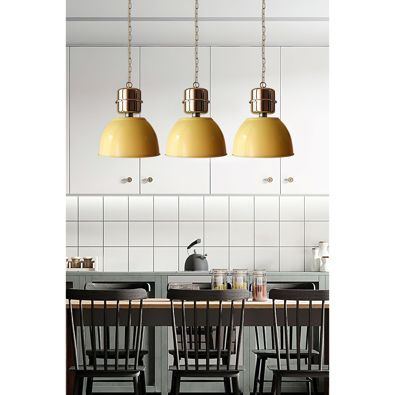Evlaeia Modern Minimalist Orange Metal Pendant Lamp - Lamp Copper