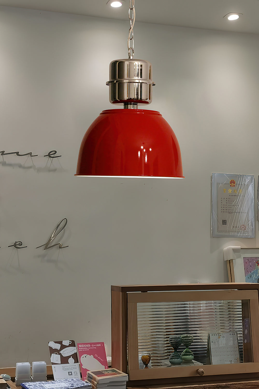 Evlaeia Modern Minimalist Orange Metal Pendant Lamp - Lamp Copper