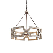 Evelan Individual Creativity Hand-carved Wood Chandelier - Lamp Copper