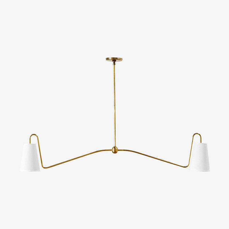 Ormirarae Vintage Industrial Linear Brass Fabric Pendant Lamp - Lamp Copper
