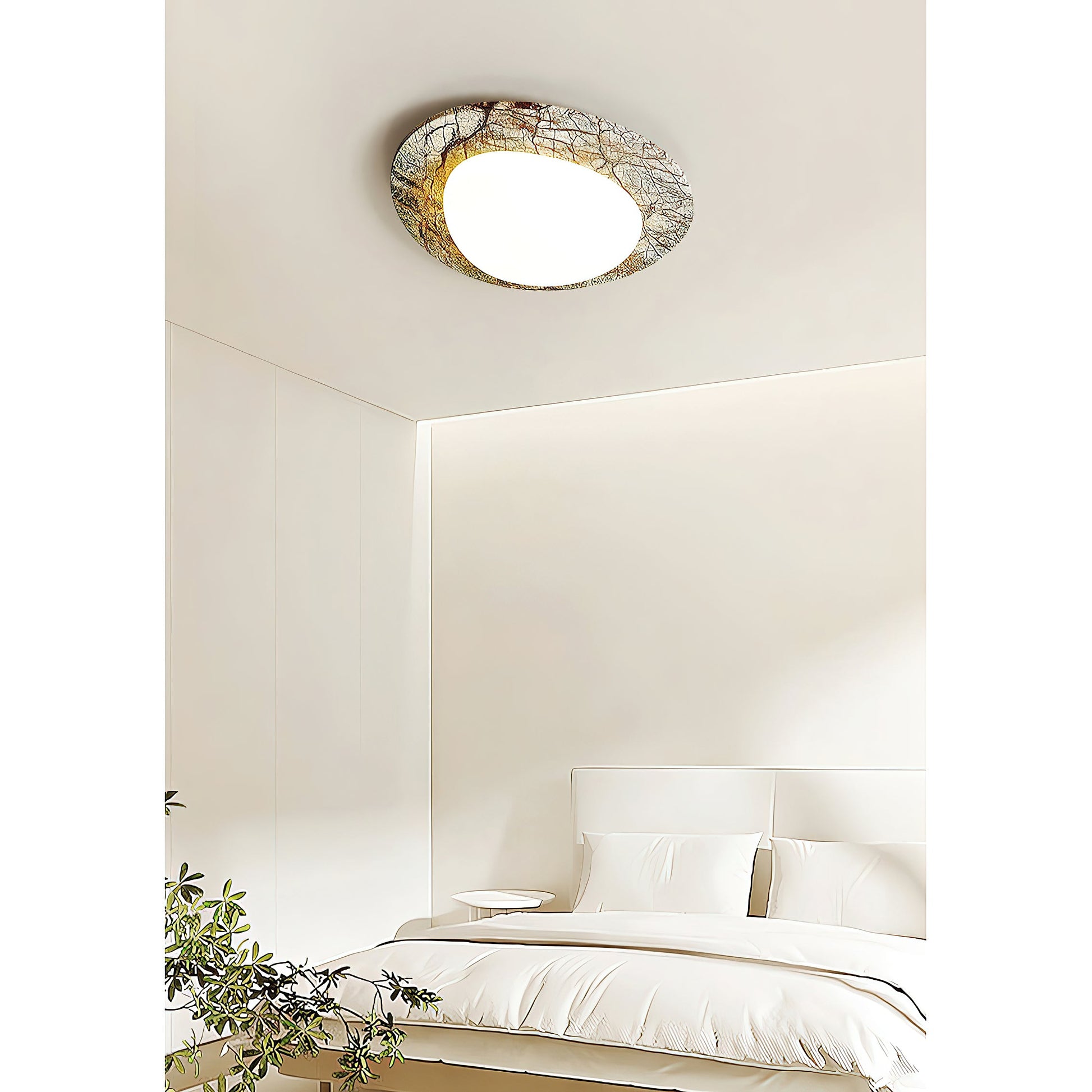 Cishaora Modern Minimalist White Marble Ceiling Lamp - Lamp Copper