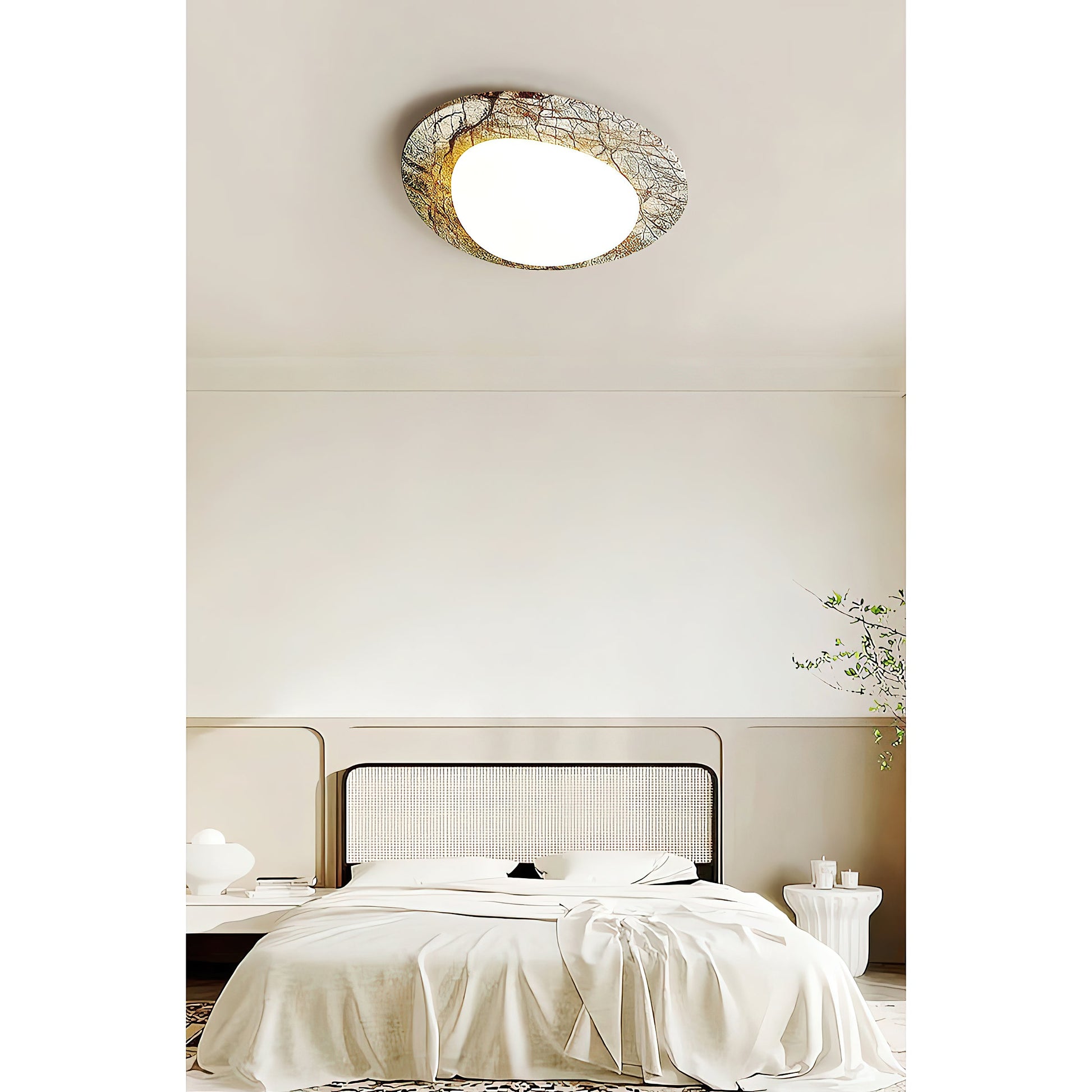 Cishaora Modern Minimalist White Marble Ceiling Lamp - Lamp Copper