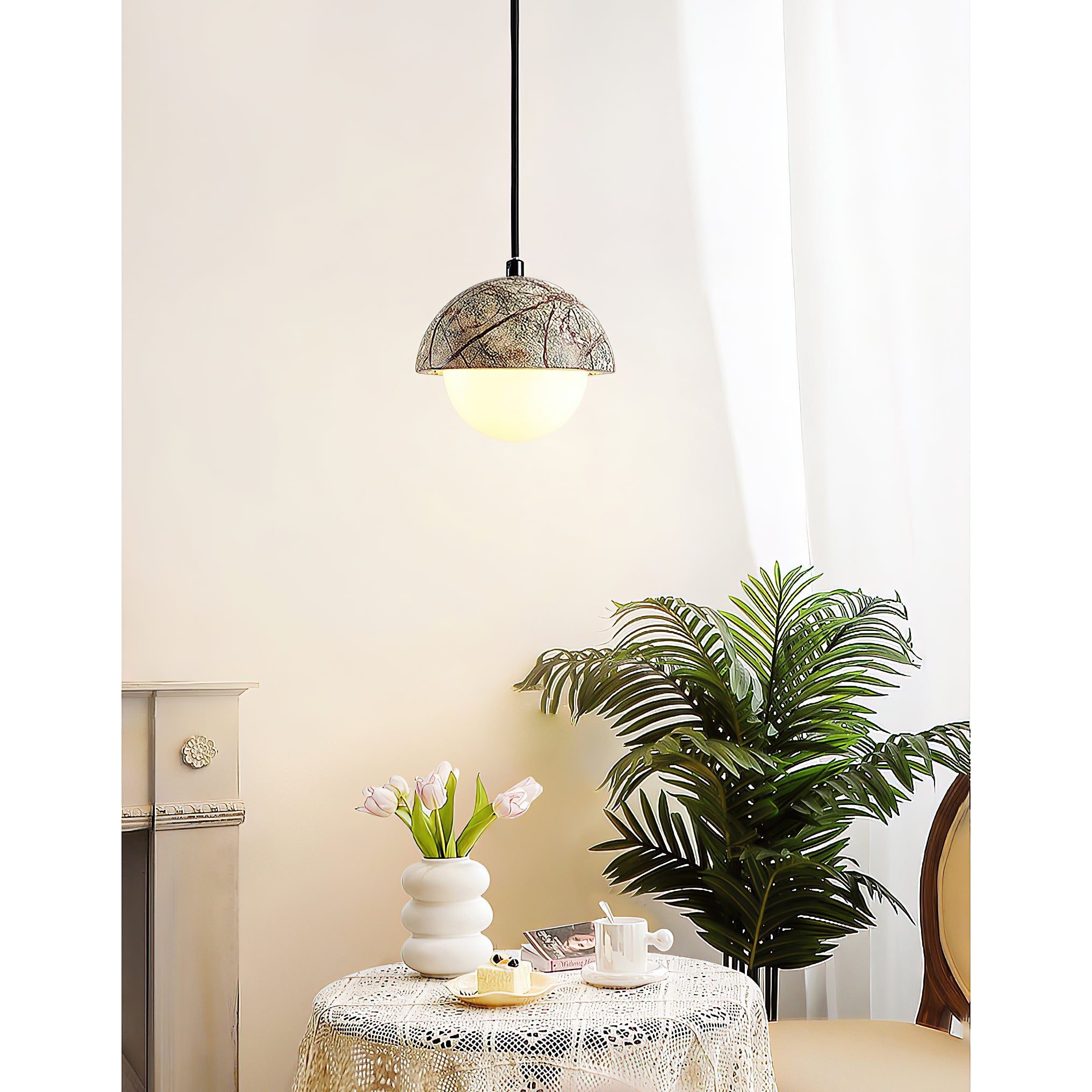 Lylorarae Modern Minimalist Marble Glass Pendant Lamp - Lamp Copper