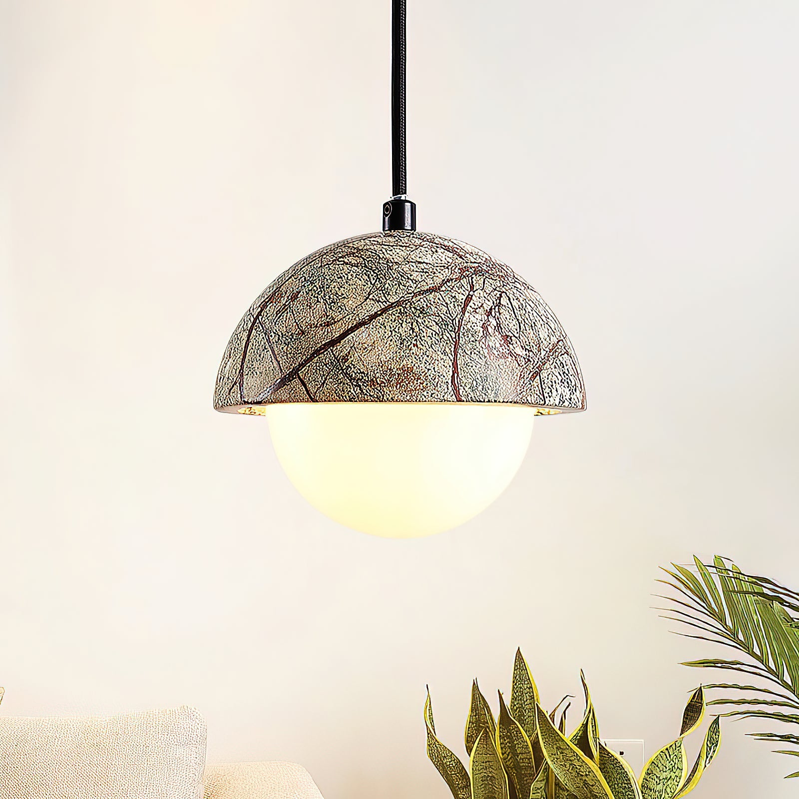 Lylorarae Modern Minimalist Marble Glass Pendant Lamp - Lamp Copper