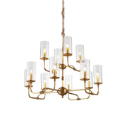 Araeos Postmodern Luxury Brass Glass Chandelier - Lamp Copper