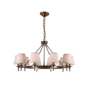 Erveliel Vintage Luxury Brass Fabric Chandelier - Lamp Copper