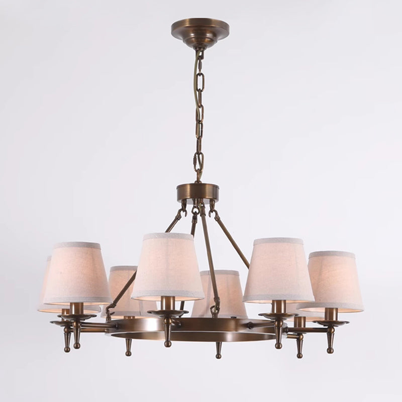 Erveliel Vintage Luxury Brass Fabric Chandelier - Lamp Copper