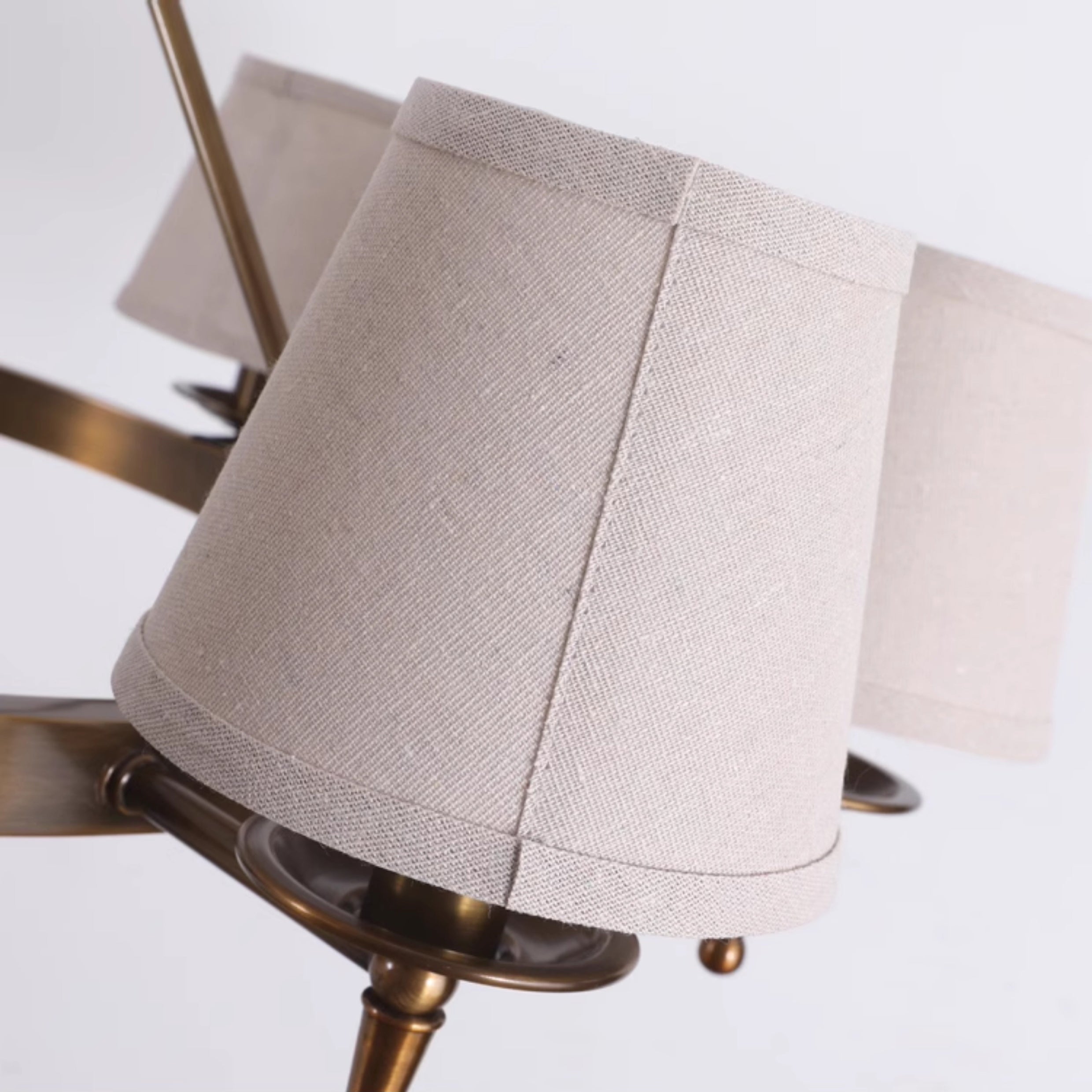 Erveliel Vintage Luxury Brass Fabric Chandelier - Lamp Copper