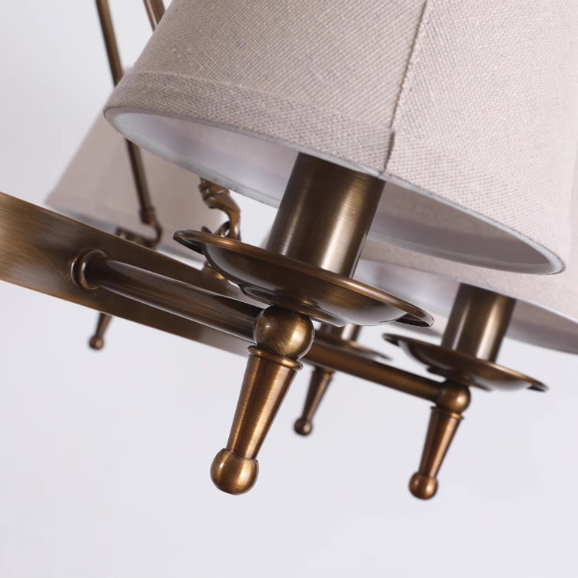 Erveliel Vintage Luxury Brass Fabric Chandelier - Lamp Copper