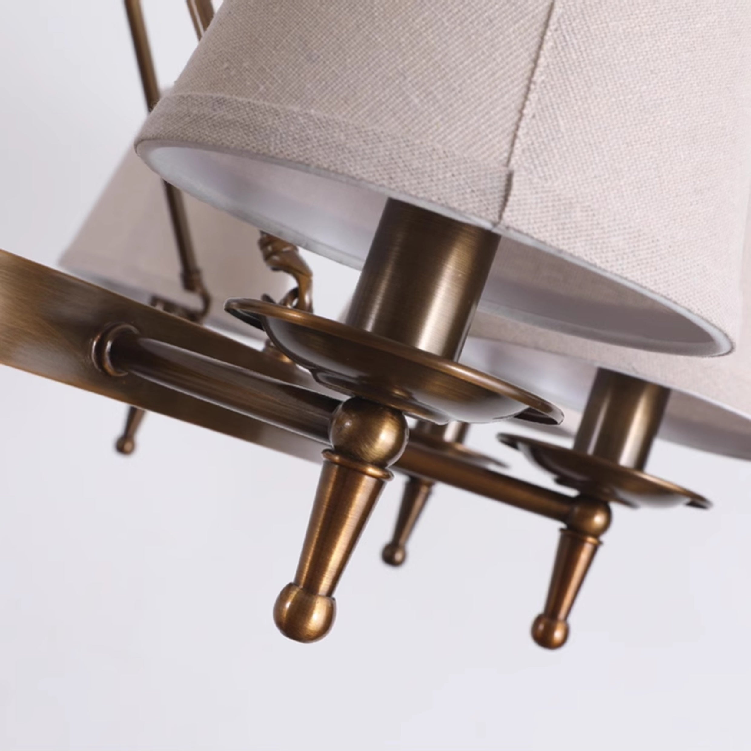 Erveliel Vintage Luxury Brass Fabric Chandelier - Lamp Copper