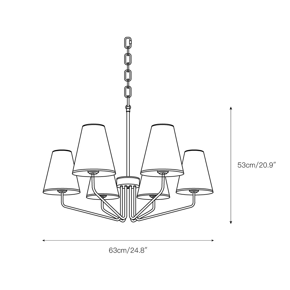 Aurdoreth Vintage Industrial Brass Fabric Chandelier - Lamp Copper