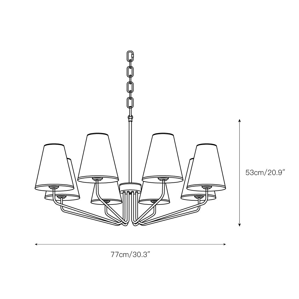 Aurdoreth Vintage Industrial Brass Fabric Chandelier - Lamp Copper