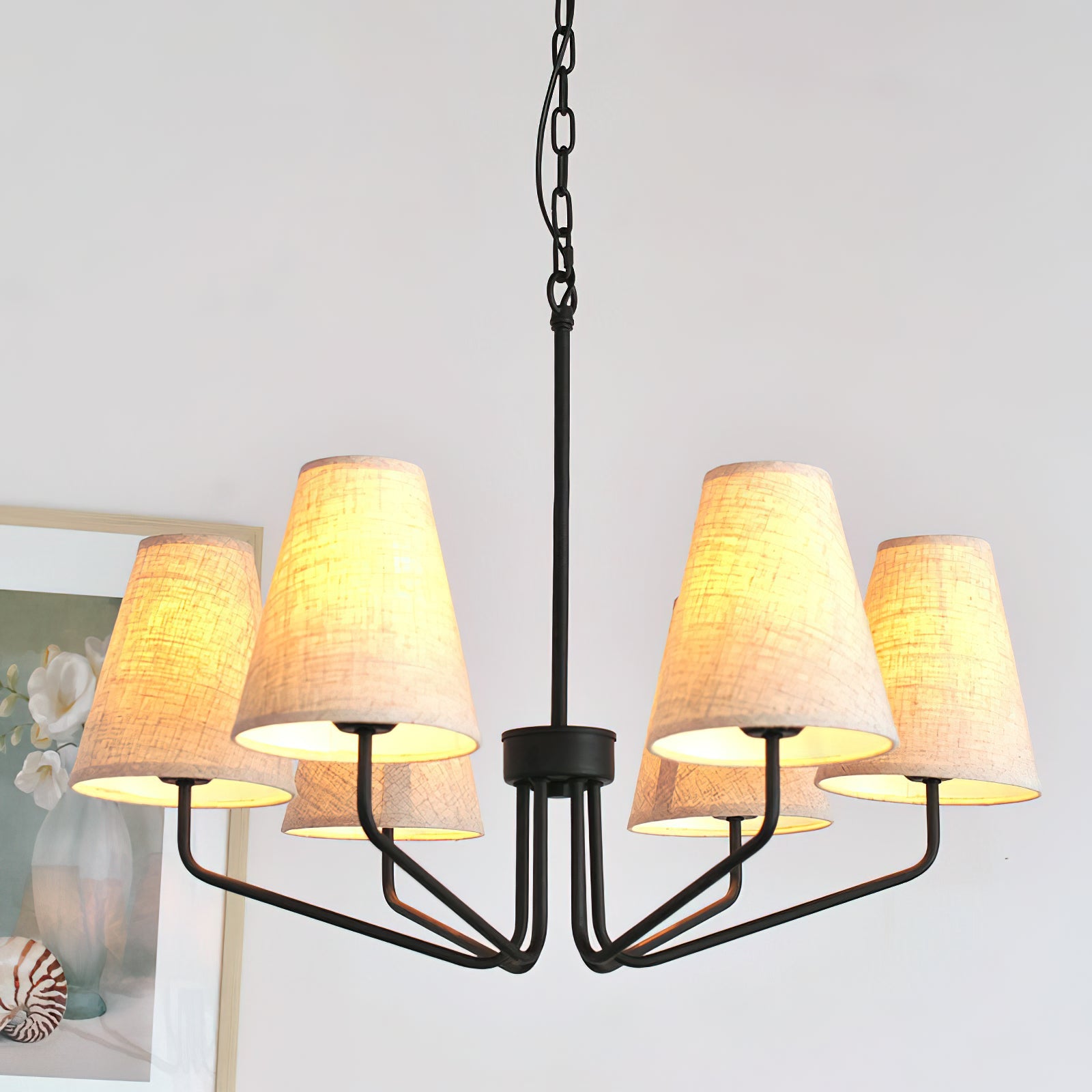 Aurdoreth Vintage Industrial Brass Fabric Chandelier - Lamp Copper
