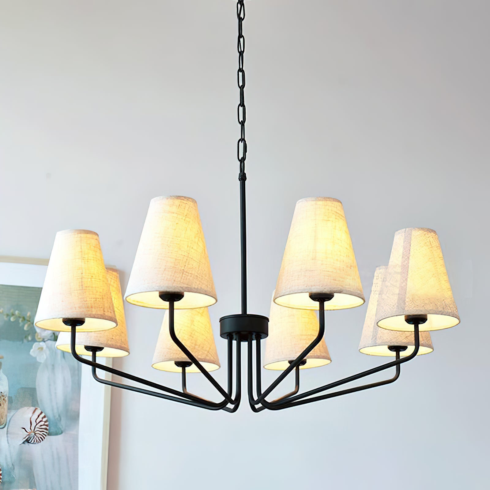 Aurdoreth Vintage Industrial Brass Fabric Chandelier - Lamp Copper