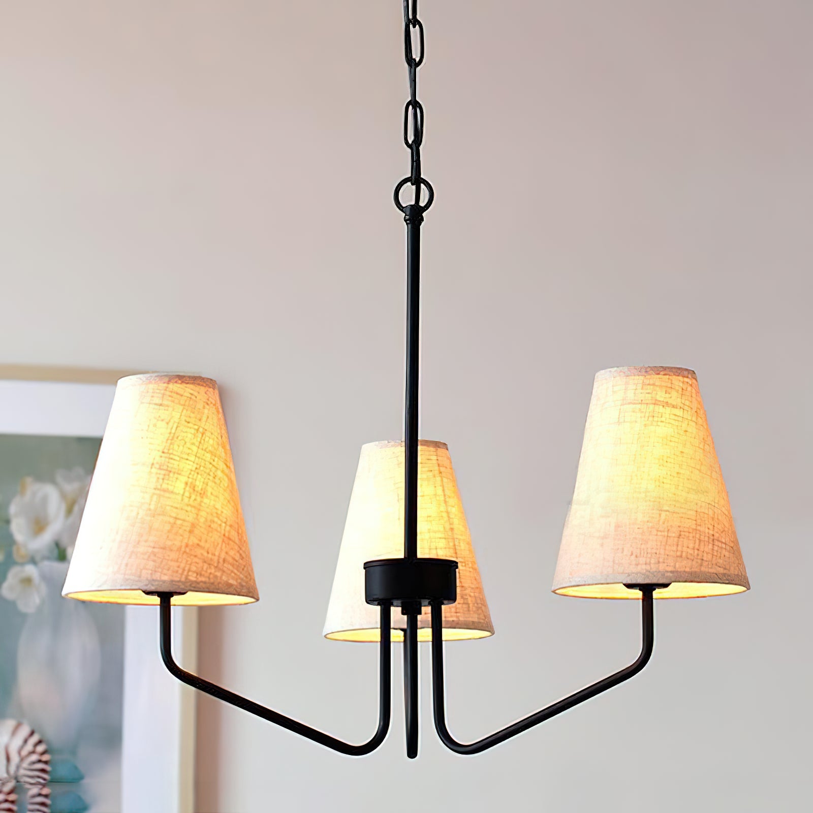 Aurdoreth Vintage Industrial Brass Fabric Chandelier - Lamp Copper