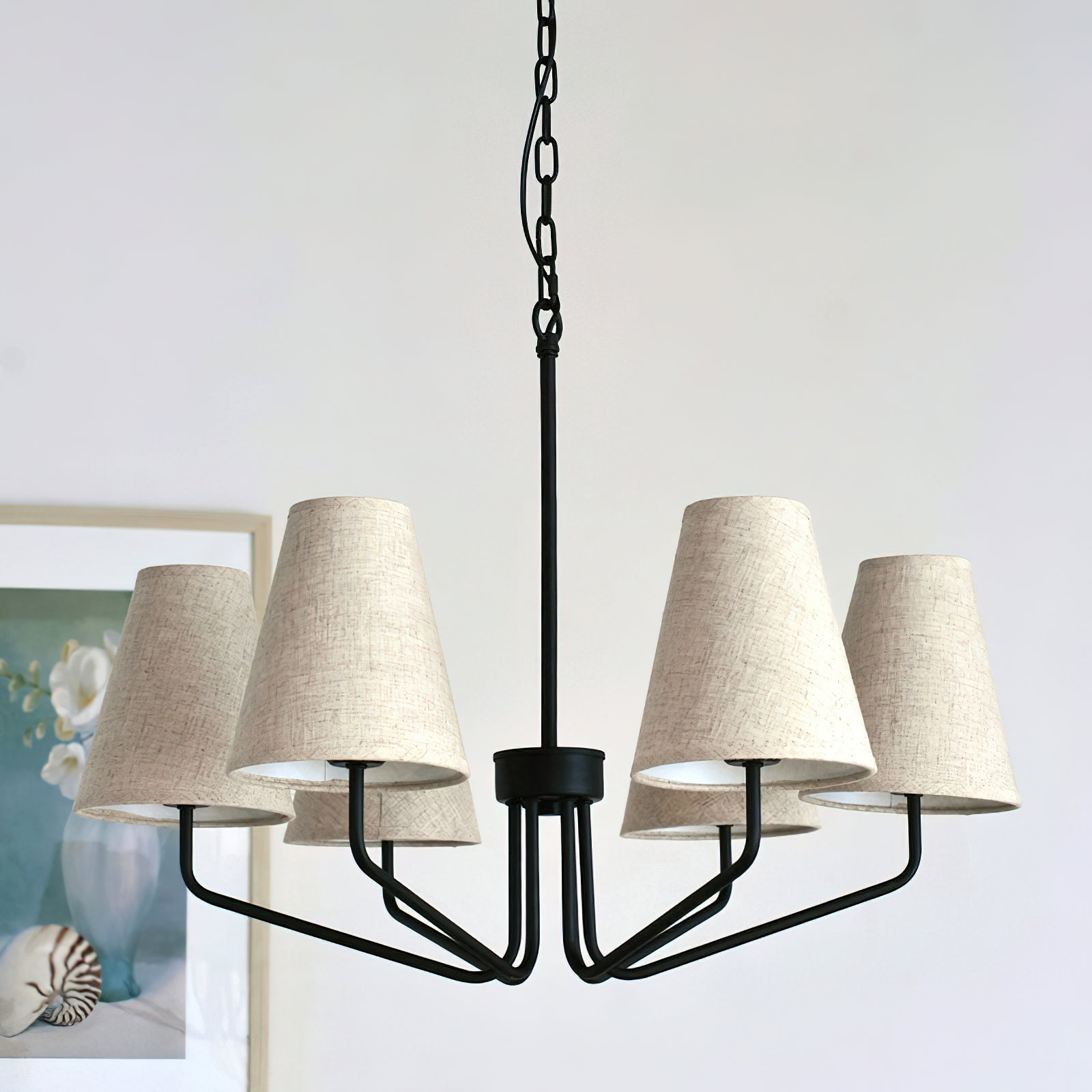 Aurdoreth Vintage Industrial Brass Fabric Chandelier - Lamp Copper
