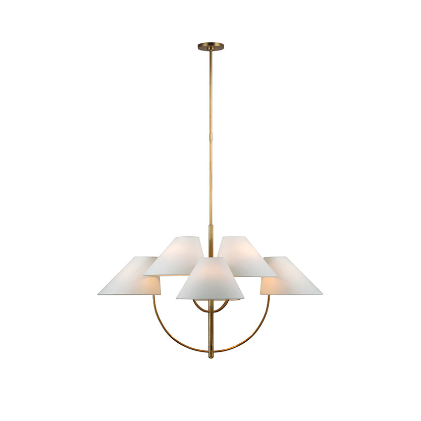 Armira Vintage Industrial Brass Fabric Chandelier - Lamp Copper