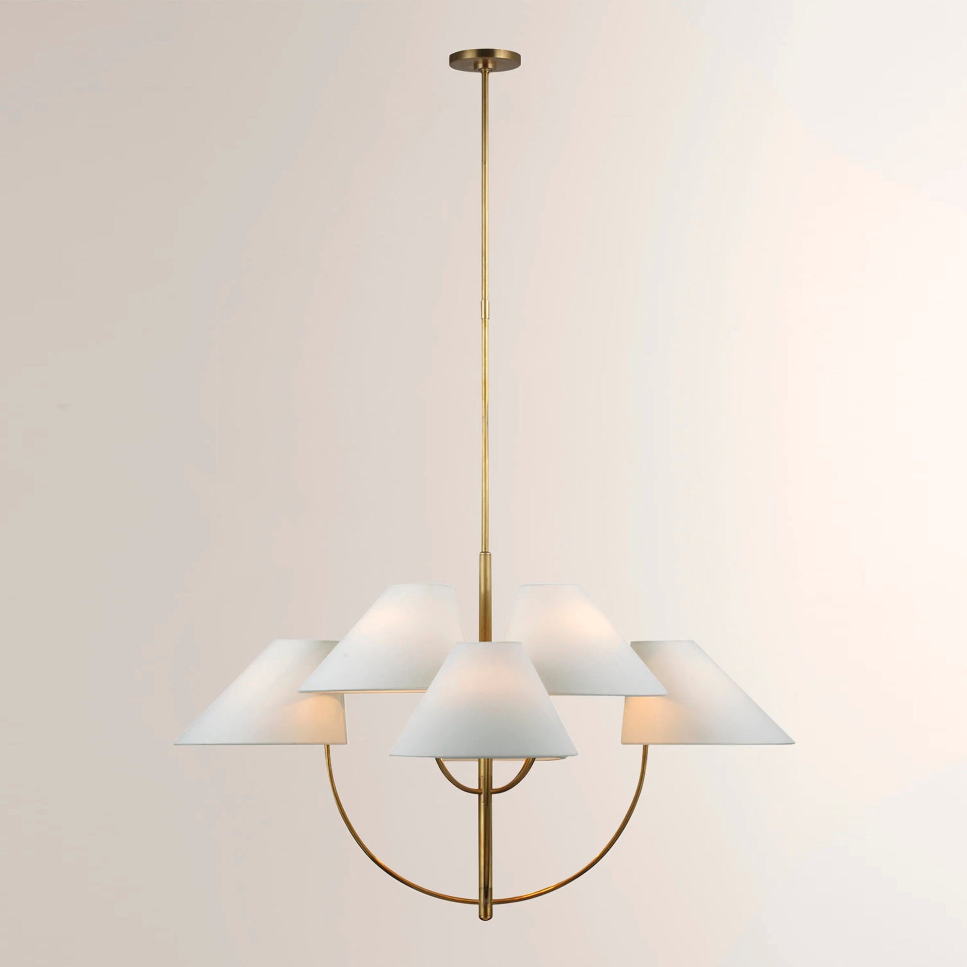 Armira Vintage Industrial Brass Fabric Chandelier - Lamp Copper