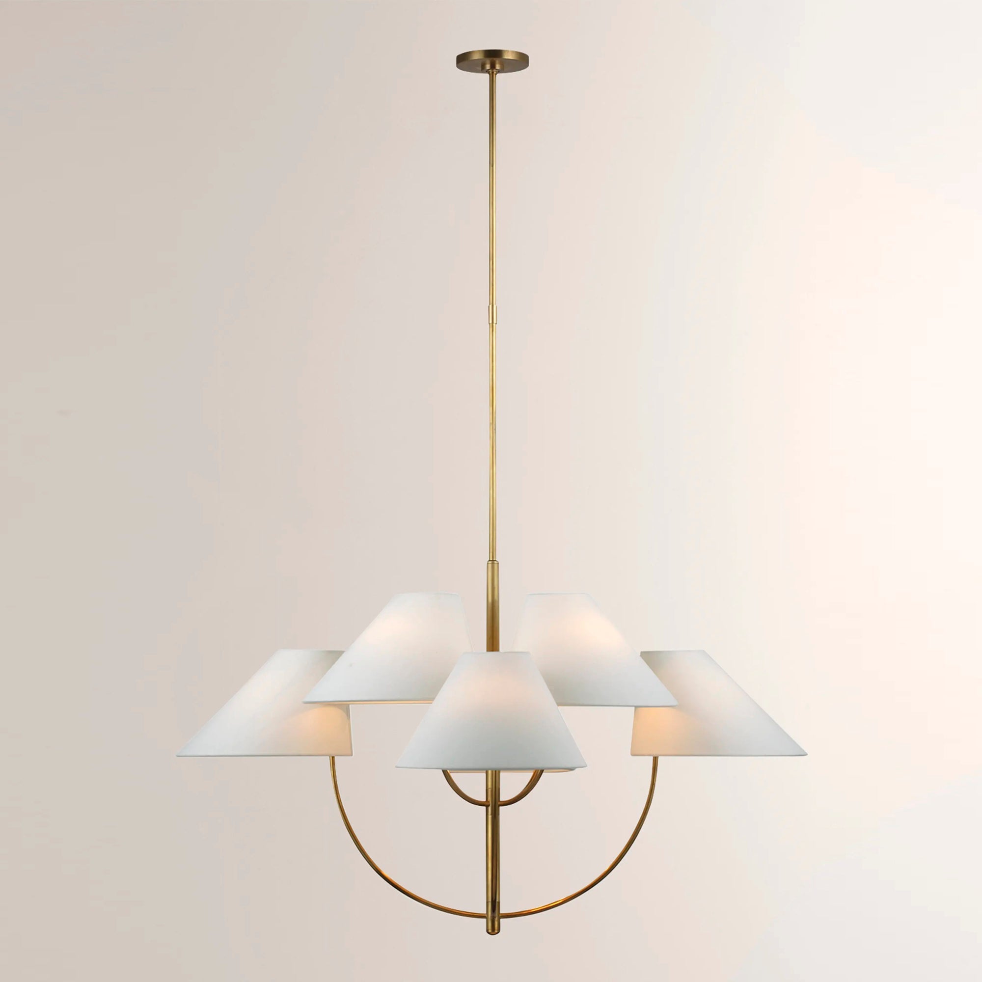 Armira Vintage Industrial Brass Fabric Chandelier - Lamp Copper