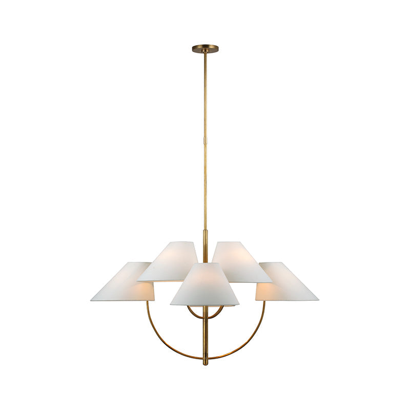 Armira Vintage Industrial Brass Fabric Chandelier - Lamp Copper