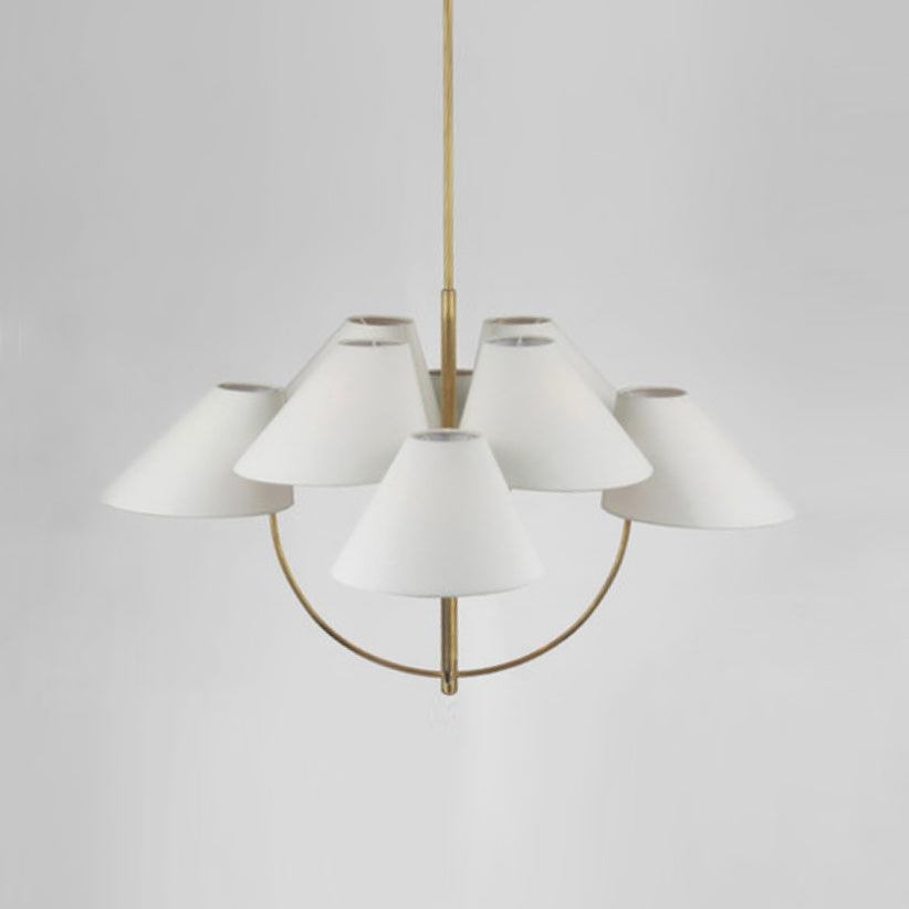 Armira Vintage Industrial Brass Fabric Chandelier - Lamp Copper