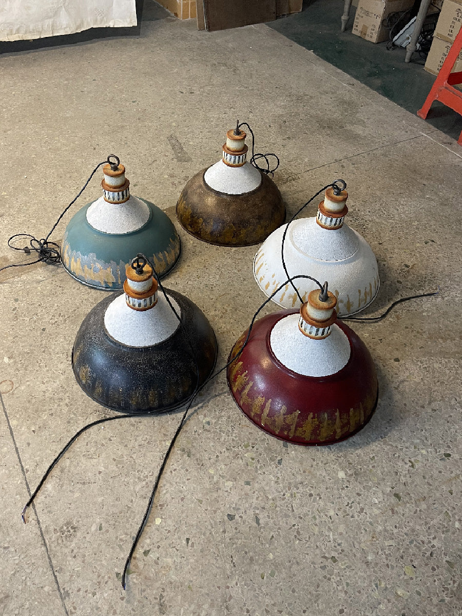 Avynor Vintage Industrial Blue Metal Pendant Lamp - Lamp Copper