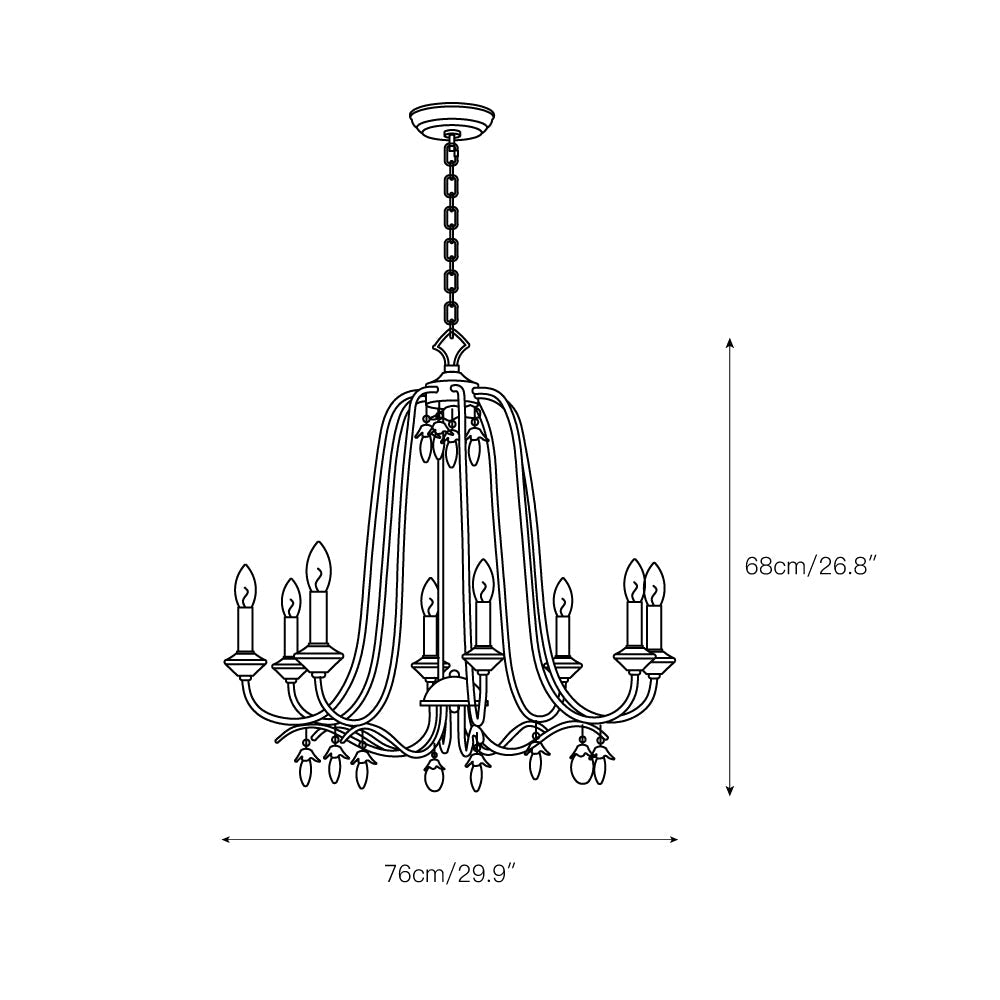 Ocara Vintage Industrial Luxury Brass Crystal Chandelier - Lamp Copper
