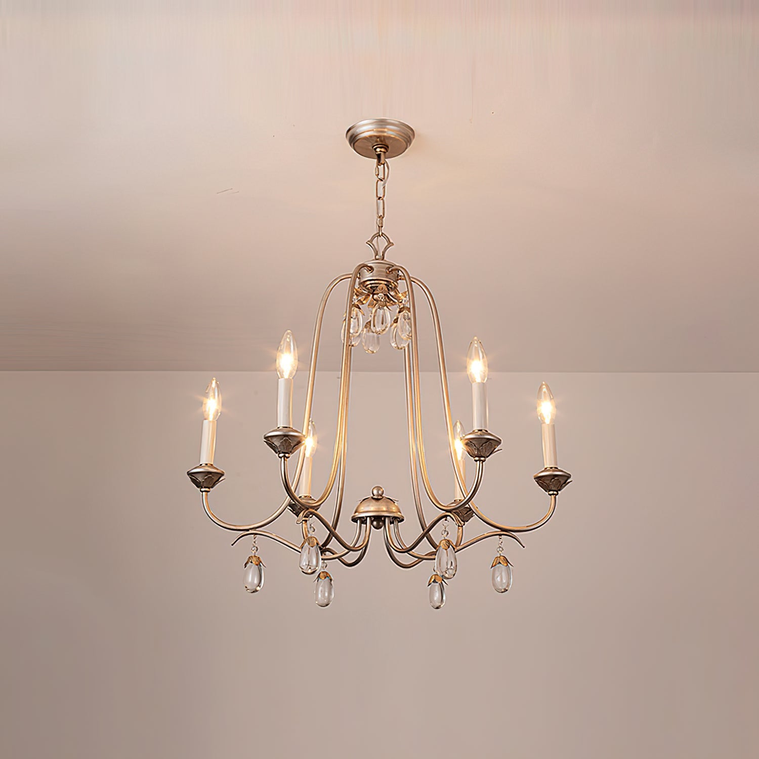 Ocara Vintage Industrial Luxury Brass Crystal Chandelier - Lamp Copper
