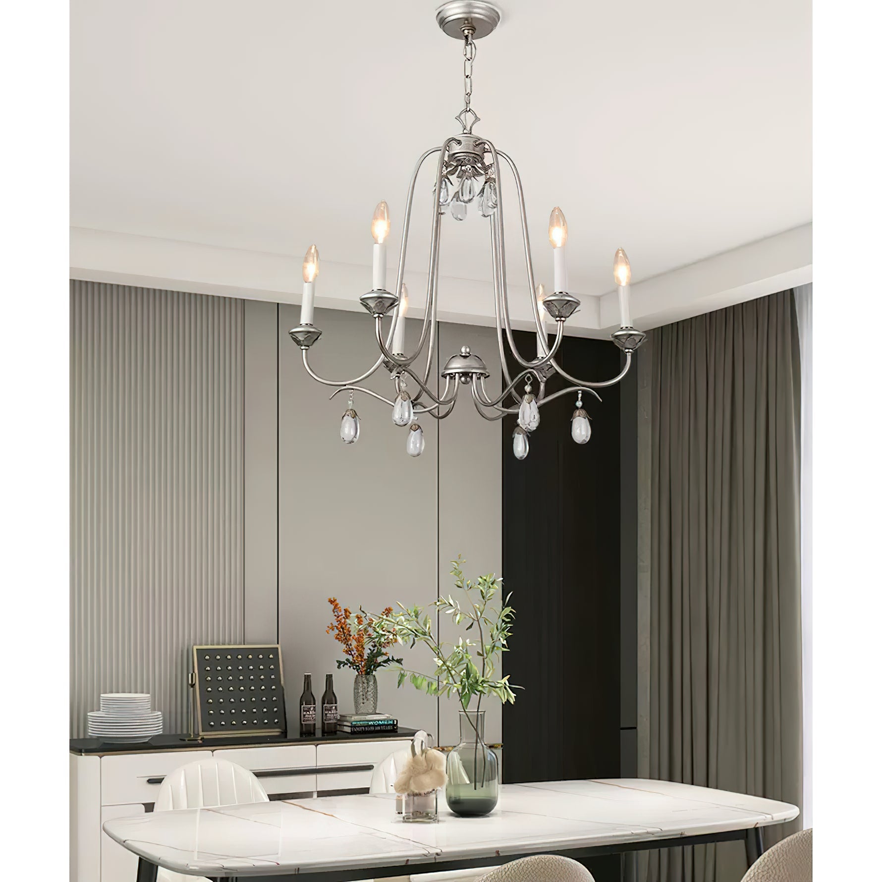 Ocara Vintage Industrial Luxury Brass Crystal Chandelier - Lamp Copper