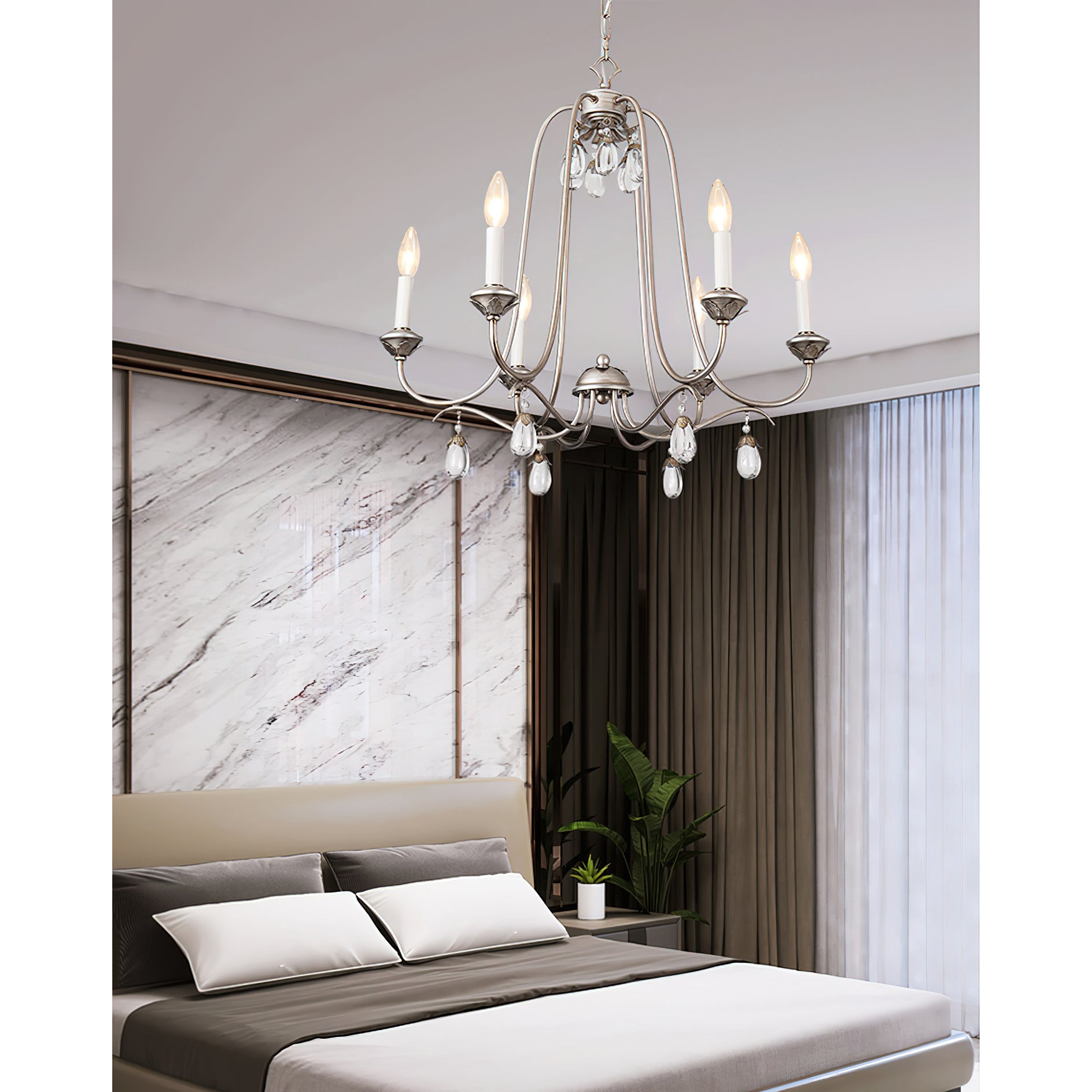 Ocara Vintage Industrial Luxury Brass Crystal Chandelier - Lamp Copper